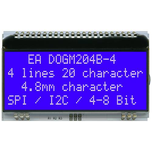 Thumbnail - DISPLAY VISIONS 7-Segment-Anzeige Blau 4.80 mm 3.3 V, 5 V Ziffernanzahl: 4 EADOGM204B-A