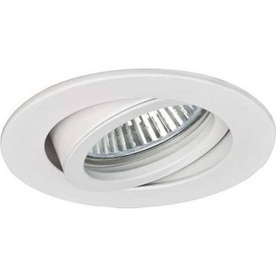 Runde, weiße LED-Deckeneinbauleuchte mit schwenkbarem Ring, ideal für gerichtete Beleuchtung in modernen Innenräumen.
