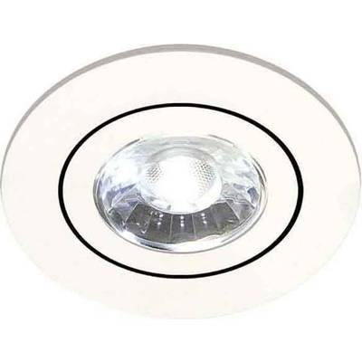 Einbau-LED-Leuchte in runder Halterung, silberfarben, in Decke eingelassen, bietet gerichtetes Licht für Innenbeleuchtung.