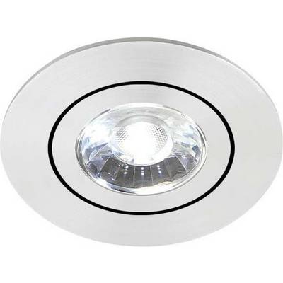Einbauleuchte mit silbernem Rand und hellem LED-Licht, geeignet für Deckeninstallationen in modernen Innenräumen.