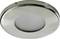 Runde, silberne Deckenleuchte mit zentralem, mattweißem Lichtbereich.