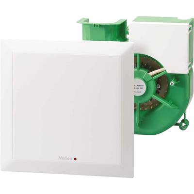 Lüftungsgerät mit abgenommenem Gehäuse zeigt den Ventilator innen. Geeignet für Sanitärräume zur Luftzirkulation und Feuchtigkeitskontrolle.