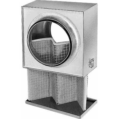 Industrie-Luftfiltereinheit mit Metallgehäuse und gitterartigen Filtern, geeignet zur Filterung von größeren Partikeln aus der Luftströmung.