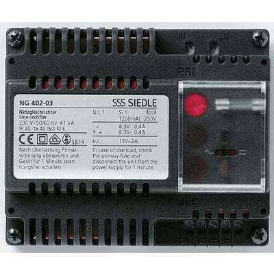 Netzgleichrichter mit Siedle Logo, Modell NG 402-03. Unterstützt 230 V Stromversorgung. Überprüfbare Primärsicherung.