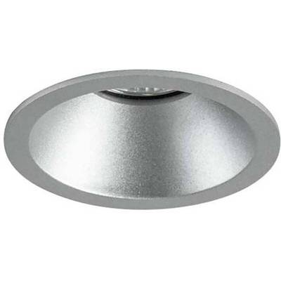 Einbauleuchte mit rundem silbernem Rahmen, geeignet für Innenräume. Verwendet oft für eine gleichmäßige Lichtverteilung.
