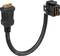 Ein HDMI-Kabeladapter mit zwei unterschiedlichen HDMI-Steckern, geeignet zum Verbinden von Geräten mit unterschiedlichen HDMI-Anschlüssen.