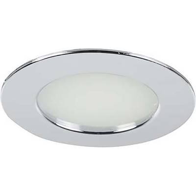 Ein runder LED-Deckeneinbauspot mit silbernem Rahmen und mattierter Abdeckung, geeignet für moderne Innenraumbeleuchtung.