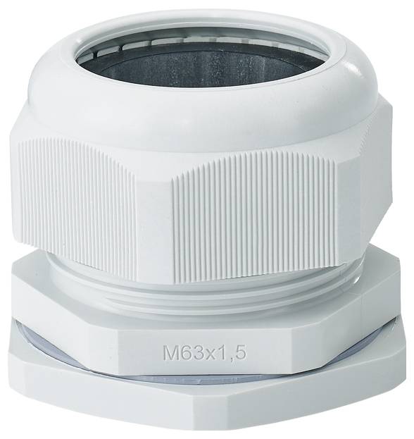 Hensel 3600215 Kabelverschraubung mit Gegenmutter, mit Zugentlastung, schlagfest Kunststoff Lichtgrau 1 St.