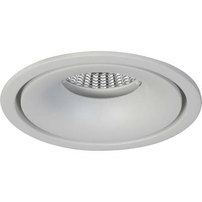 Runde, weiße Einbauleuchte mit sichtbaren LED-Lichtern, geeignet für moderne Deckeninstallationen.