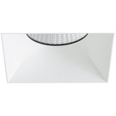 Einbaustrahler mit quadratischer, weißer Blende und LED-Leuchtmittel, geeignet für Innenbeleuchtung.