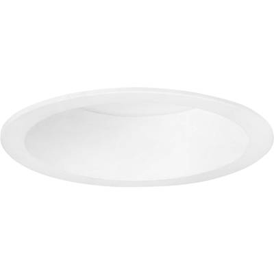 Weiße, runde LED-Deckenleuchte aus Kunststoff, geeignet für den Innenbereich. Schlichtes Design für vielseitige Raumgestaltung.