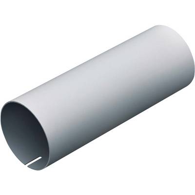 Graues, zylindrisches Rohr, leicht schräg liegend, symbolisiert möglicherweise Rohstoff oder Bauteil in einem technischen Kontext.