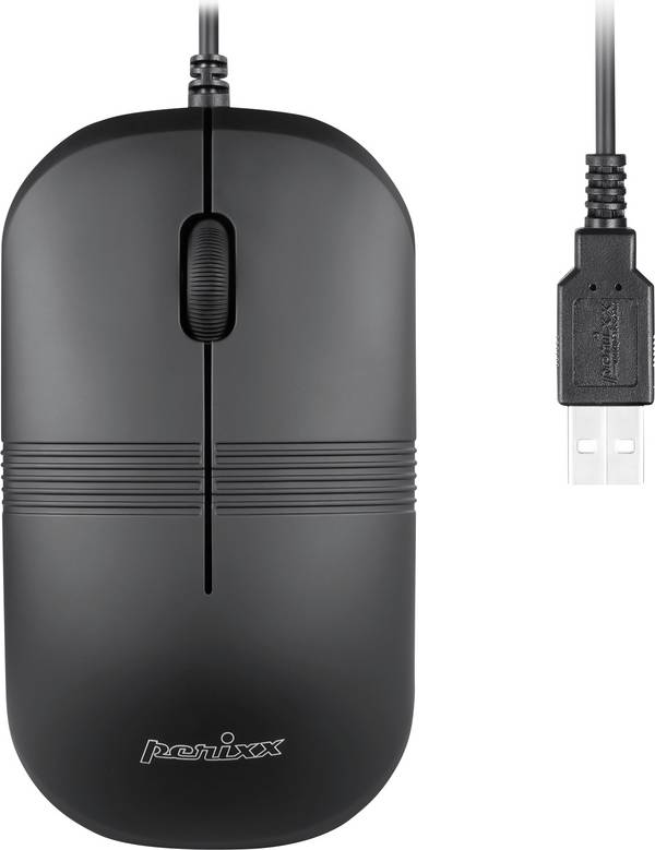Perixx PERIMICE-503 B  Maus Kabelgebunden   Optisch Schwarz  1600 dpi Wasserfest (IPX7)