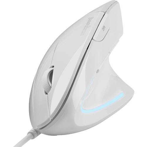 Perixx PERIMICE-513 W Ergonomische Maus Kabelgebunden Optisch Weiß 6 Tasten 1600 dpi