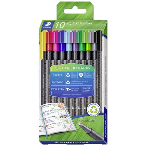 Thumbnail - Staedtler triplus 334 RC10 Fineliner farbig sortiert 0.3 mm 10 St.