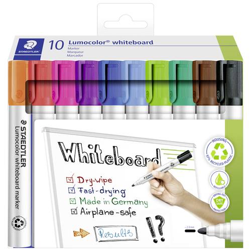 Staedtler Lumocolor 351 C10 Whiteboardmarker Sortiert (Farbauswahl nicht möglich) 10 St.