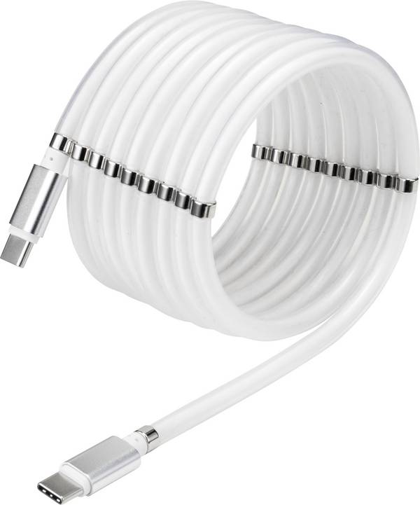 Renkforce USB-Kabel  USB 2.0 USB-C® Stecker, USB-C® Stecker 2.00 m Weiß vergoldete Steckkontakte TO-6886785