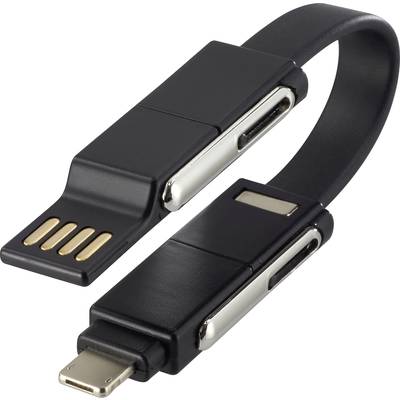Renkforce USB Adapterkabel [1x USB 2.0 Stecker A, USB-C® Stecker - 1x Apple Lightning-Stecker, USB-C® Stecker, Micro-USB