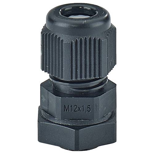 Hensel 36000165 Kabelverschraubung mit Gegenmutter, mit Zugentlastung, schlagfest Kunststoff Schwarz 20 St.