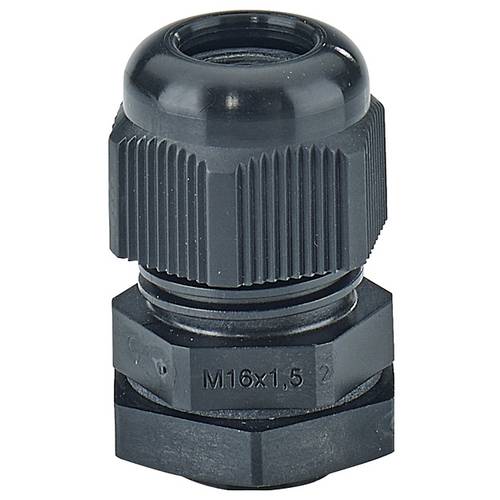 Hensel 36000166 Kabelverschraubung mit Gegenmutter, mit Zugentlastung, schlagfest Kunststoff Schwarz 1 St.