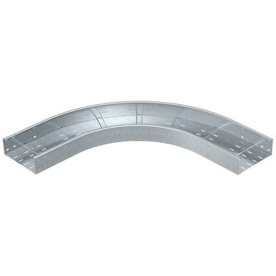 Metallene Kabelrinne mit leichtem Bogen, zur Unterstützung und Führung von Kabeln in Installationen, stabil und robust.