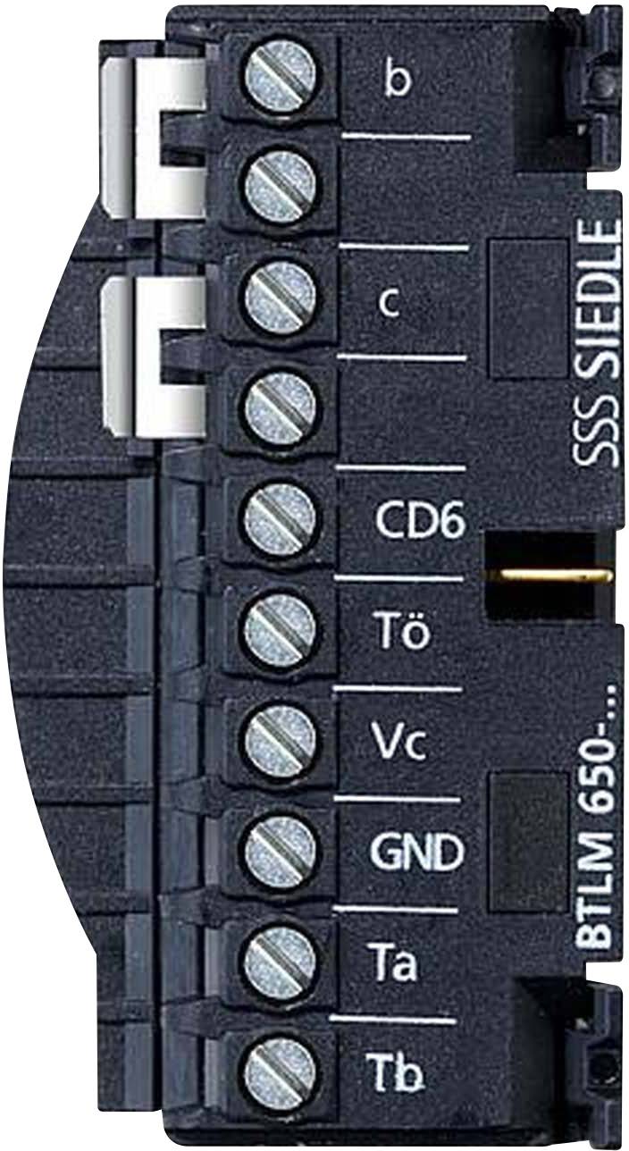 'Gegensprechanlage-Modul mit acht Schraubklemmen und Beschriftungen: b, c, CD6, Tö, Vc, GND, Ta, Tb. Markenname rechts vertikal.'