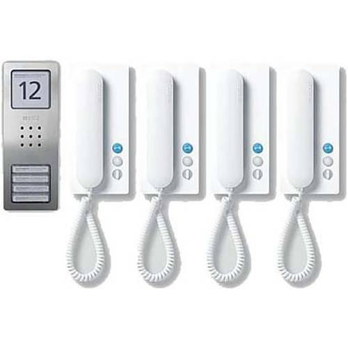 Siedle SET CA 812-4 E/W Türsprechanlage Kabelgebunden Infofeld Silber, Weiß
