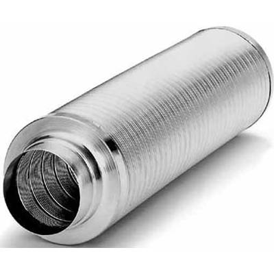 Flexibler Metallschlauch in zylindrischer Form, silbern, oft für Lüftungszwecke verwendet.