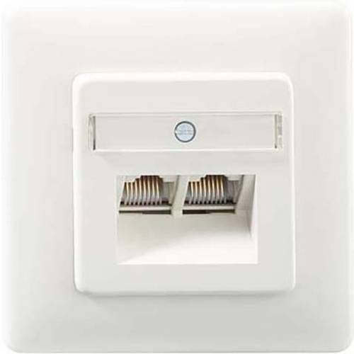 Rutenbeck UAE-Class #132112050 Netzwerkdose Unterputz Einsatz mit Zentralplatte und Rahmen CAT 6 Reinweiß