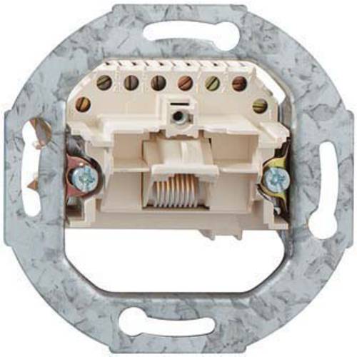 Rutenbeck UAE 8(8)Up 0 Netzwerkdose Unterputz Einsatz mit Zentralplatte und Rahmen CAT 3 Weiß