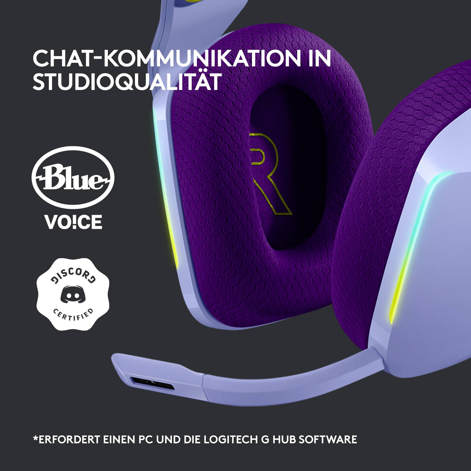 Logitech Gaming G733 LIGHTSPEED On Ear Headset Funk 7.1 Surround Lila Lautstärkeregelung Gaming-17