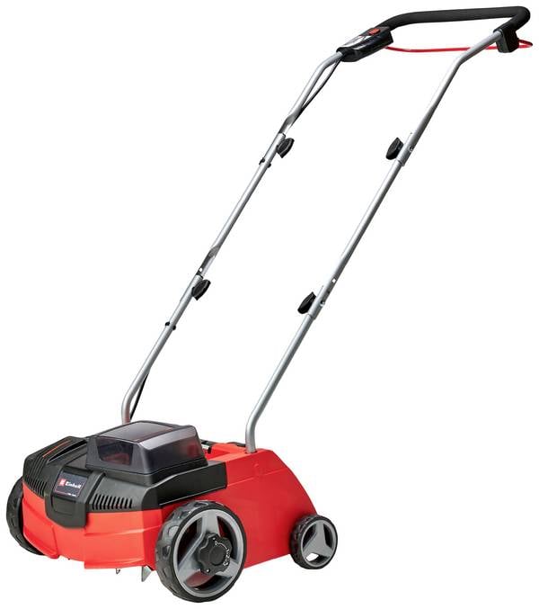 Einhell GC-SC 36/31 Li – Solo Power X-Change Li-Ion Akku Vertikutierer Heckauswurf, Höhenverstellbarer Griff mit Klappfunktion, ohne Akku Arbeitsbreite 31 cm