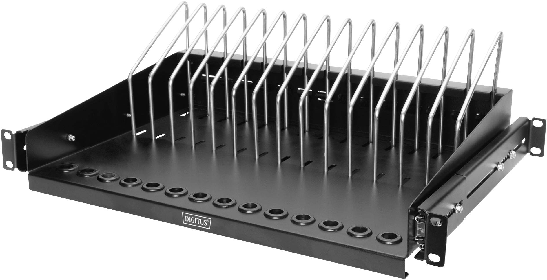 Digitus DN-97665 19 Zoll Netzwerkschrank-Geräteboden 1 HE Ausziehbar, variable Befestigungsschienen Geeignet für Schrank...