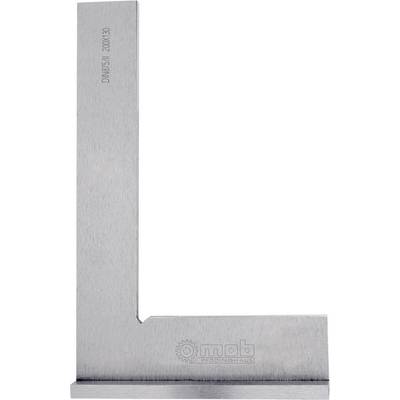 Metallwinkelmaß aus Edelstahl mit Gravur 'DIN 875/1', L-förmig, verwendet zum Messen exakter rechter Winkel in Handwerksarbeiten.