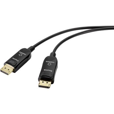 Renkforce Glasfaser / DisplayPort Anschlusskabel DisplayPort Stecker, DisplayPort Stecker 30.00 m Schwarz UHD 8K @ 60 Hz