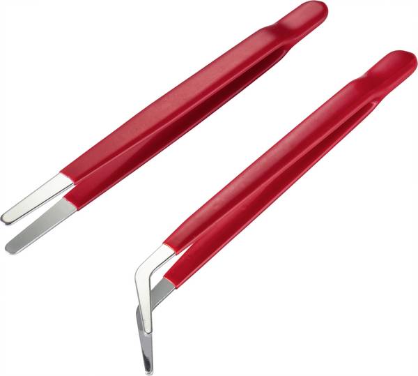 TOOLCRAFT TO-6897171  Pinzetten-Set 2teilig  Flach-rund, Flach-rund, gebogen
