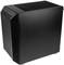 Ein schwarzes Computergehäuse mit Mesh-Frontblende und mehreren Anschlüssen an der Oberseite. Ideal für den Bau eines PCs geeignet.