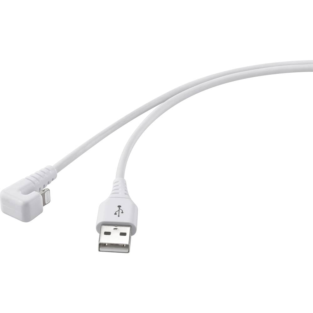 Renkforce USB-kabel USB 2.0 USB-A stekker, Apple Lightning stekker 1.00 m Wit