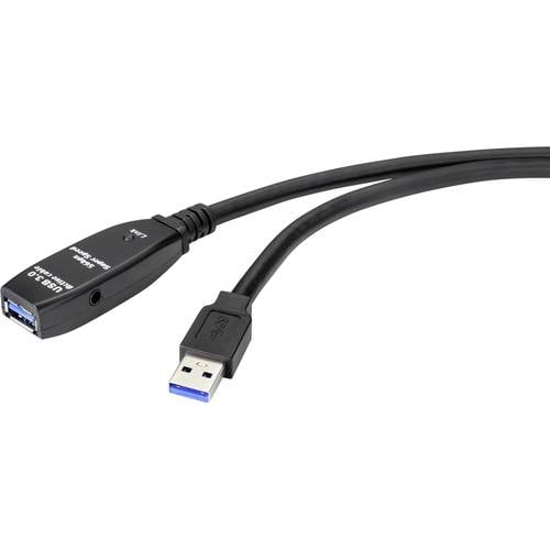Renkforce USB-Kabel USB 3.2 Gen1 (USB 3.0 / USB 3.1 Gen1) USB-A Stecker, USB-A Buchse 5.00 m Schwarz RF-4598344
