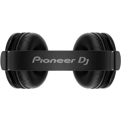 Schwarze Over-Ear-Kopfhörer mit der Aufschrift 'Pioneer DJ' auf dem Bügel, zeigen eine Ansicht der Ohrmuscheln und des Kopfbügels.