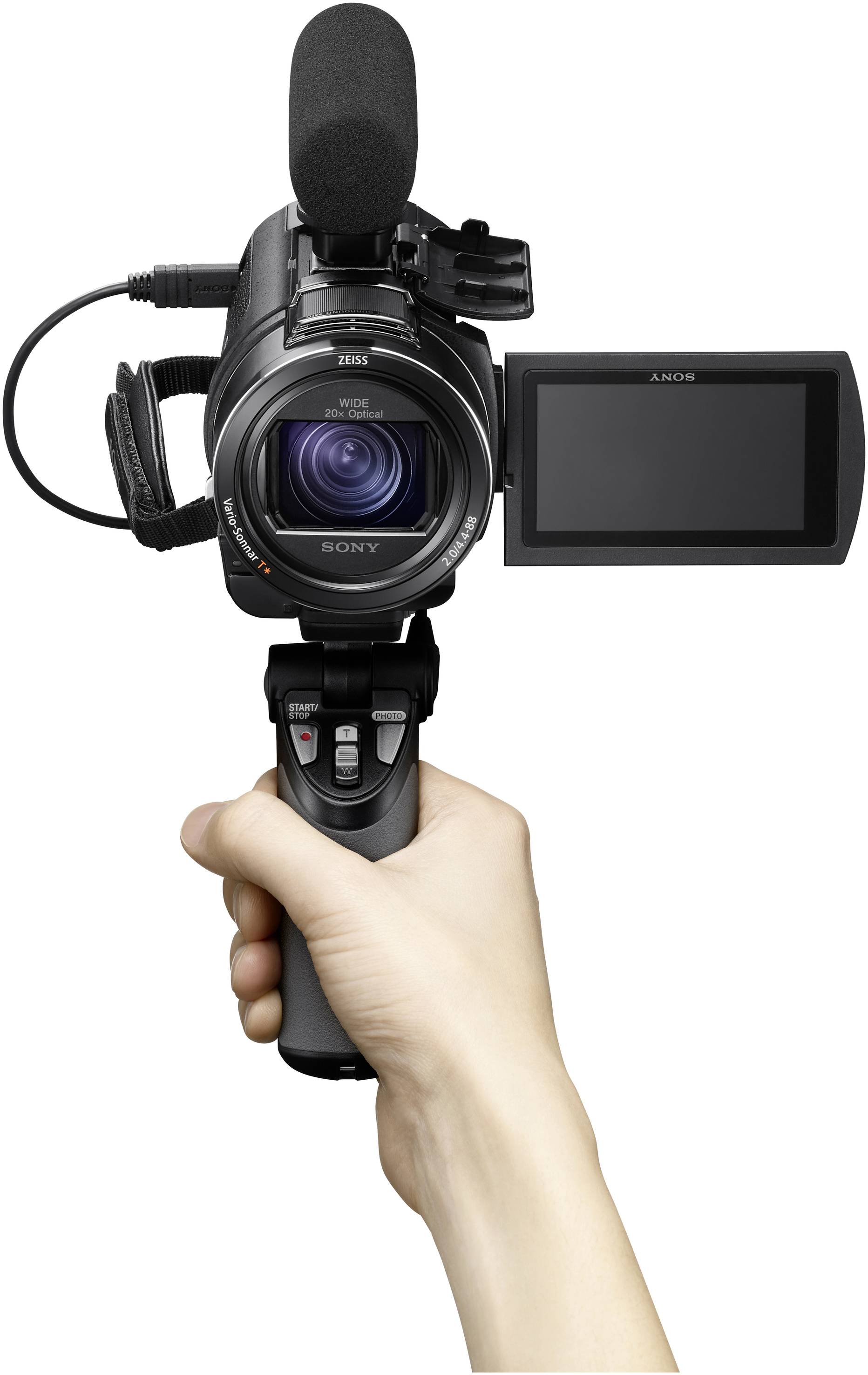 Sony FDR AX43 Camcorder mit Griff.