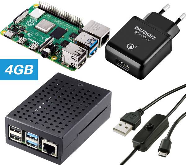 TRU COMPONENTS Pure Set Raspberry Pi® 5 B 2 GB 4 x 2.4 GHz inkl. Netzteil, inkl. Gehäuse
