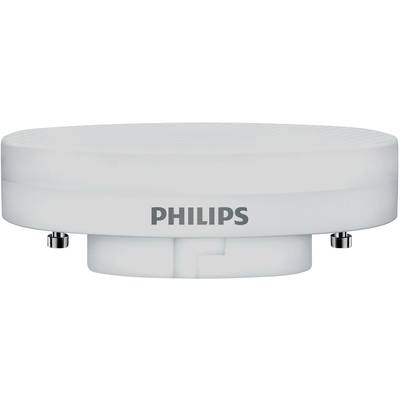 Kompakte LED-Leuchte, weiß, mit zwei kleinen Metallstiften unten. Die Aufschrift 'Philips' auf der Seite. Geeignet für vielfältige Anwendungen in Innenräumen.