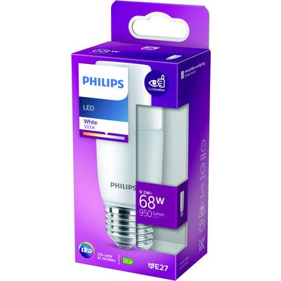 'Philips LED-Glühbirne, 9,5W, 68W Äquivalent, 950 Lumen, Weißlicht 3000K, E27-Sockel, energiesparend mit EyeComfort-Technologie.'