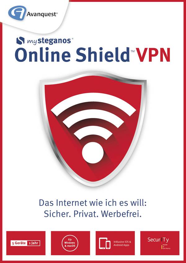 AVANQUEST - mySteganos Online Shield VPN - Lizenz - ESD - Win