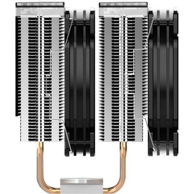 Doppelturm-CPU-Kühler mit Aluminium-Lamellen und Kupfer-Heatpipes, optimiert für effiziente Kühlung und leisen Betrieb.