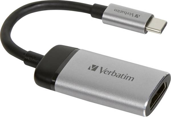 Verbatim 49143 USB-C® Adapter [1x USB-C® Stecker - 1x HDMI-Buchse] Silber (matt)  0.10 m