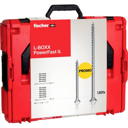 Fischer 558739 L-BOXX 102 Power-Fast II Spanplattenschraube T-Profil Stahl galvanisch verzinkt 1801 Teile
