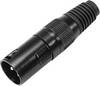 OMNITRONIC XLR-Stecker 3-polig, schwarzes Gehäuse, 10 Stück