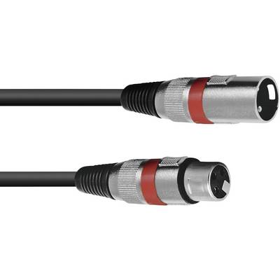 Ein XLR-Kabel mit männlichem und weiblichem Stecker, verwendet für professionelle Audioverbindungen.